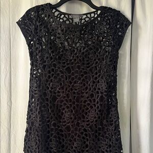 Gracia Black Floral Crochet dress
